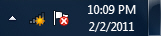 Windows 7 taskbar icon disconnected from any wireless network